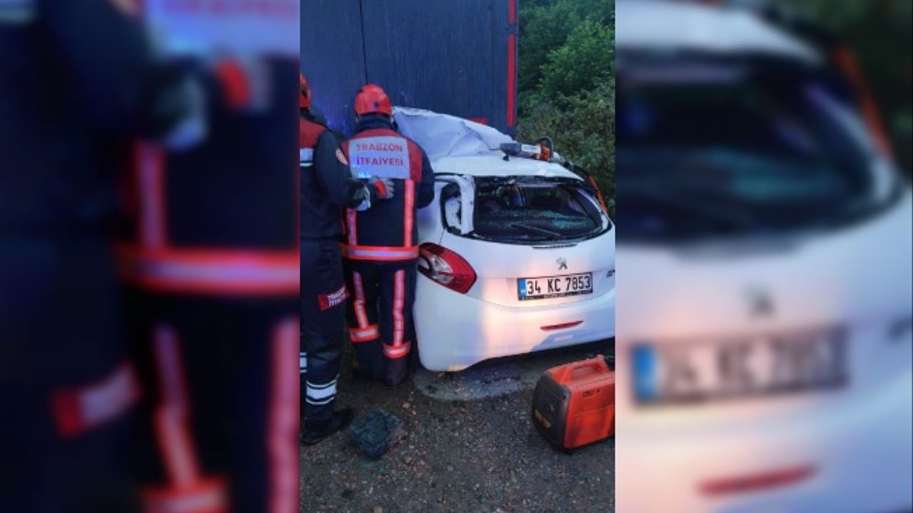 Trabzon'da otomobil, park halindeki TIR'a çarptı; 2 ölü