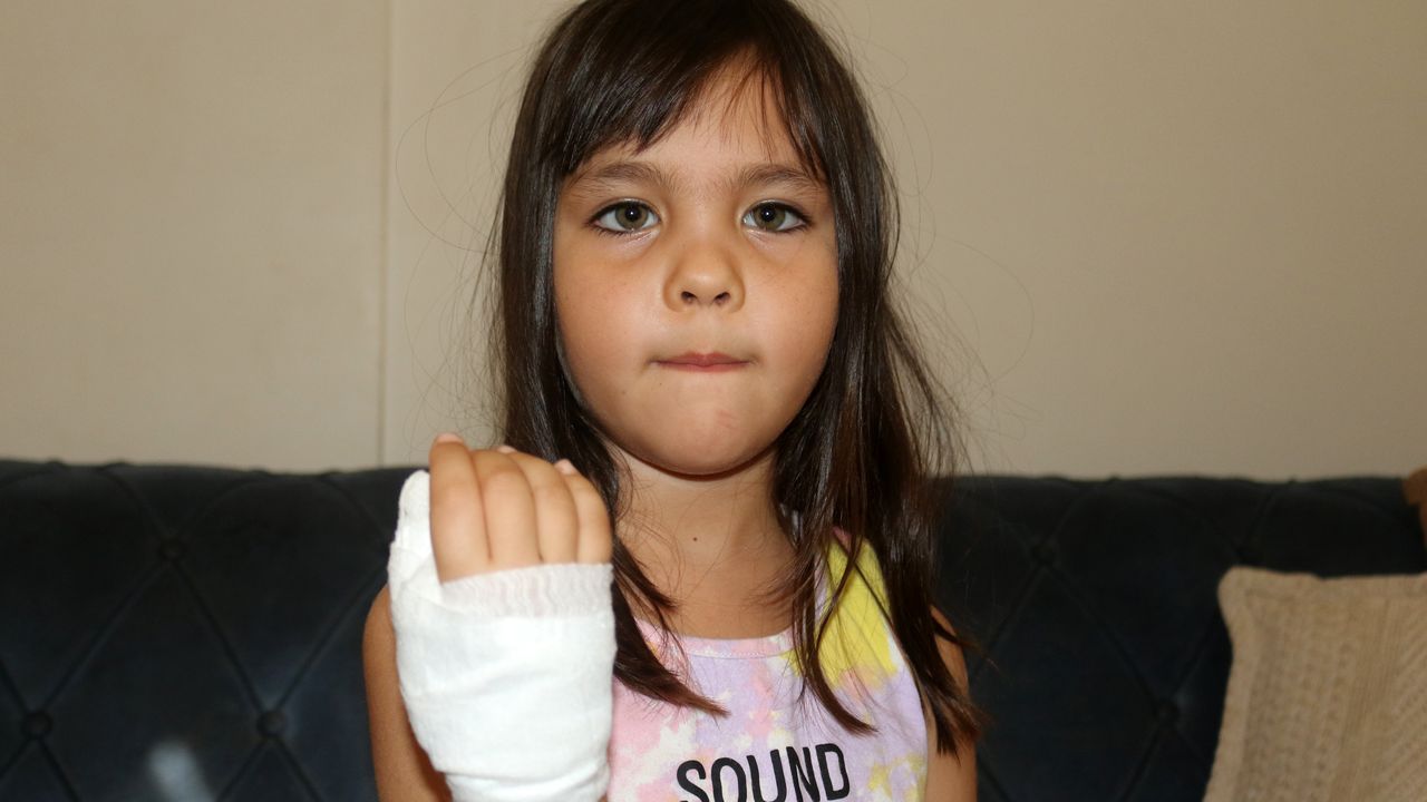 4 yaşındaki Mavi İmer'in parmağı, anaokulunun demir kapısına sıkışıp koptu