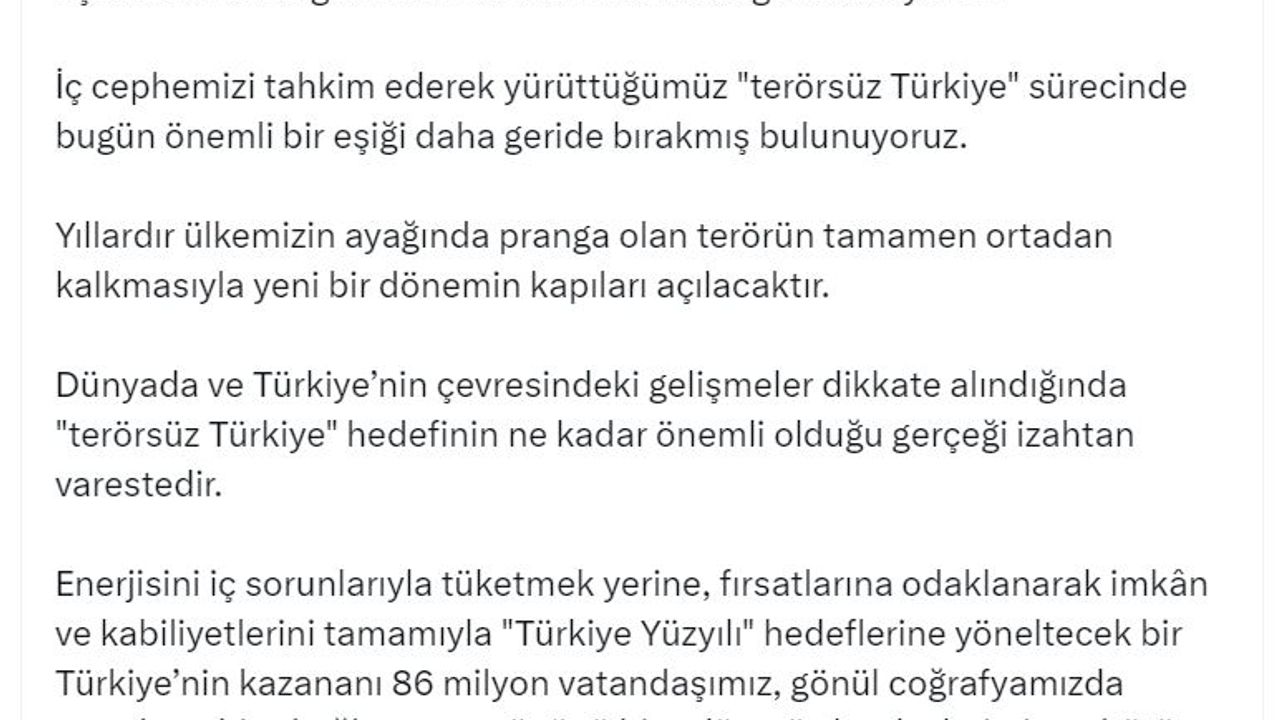 AK Parti'li Ala: Terörün tamamen ortadan kalkmasıyla yeni bir dönemin kapıları açılacak
