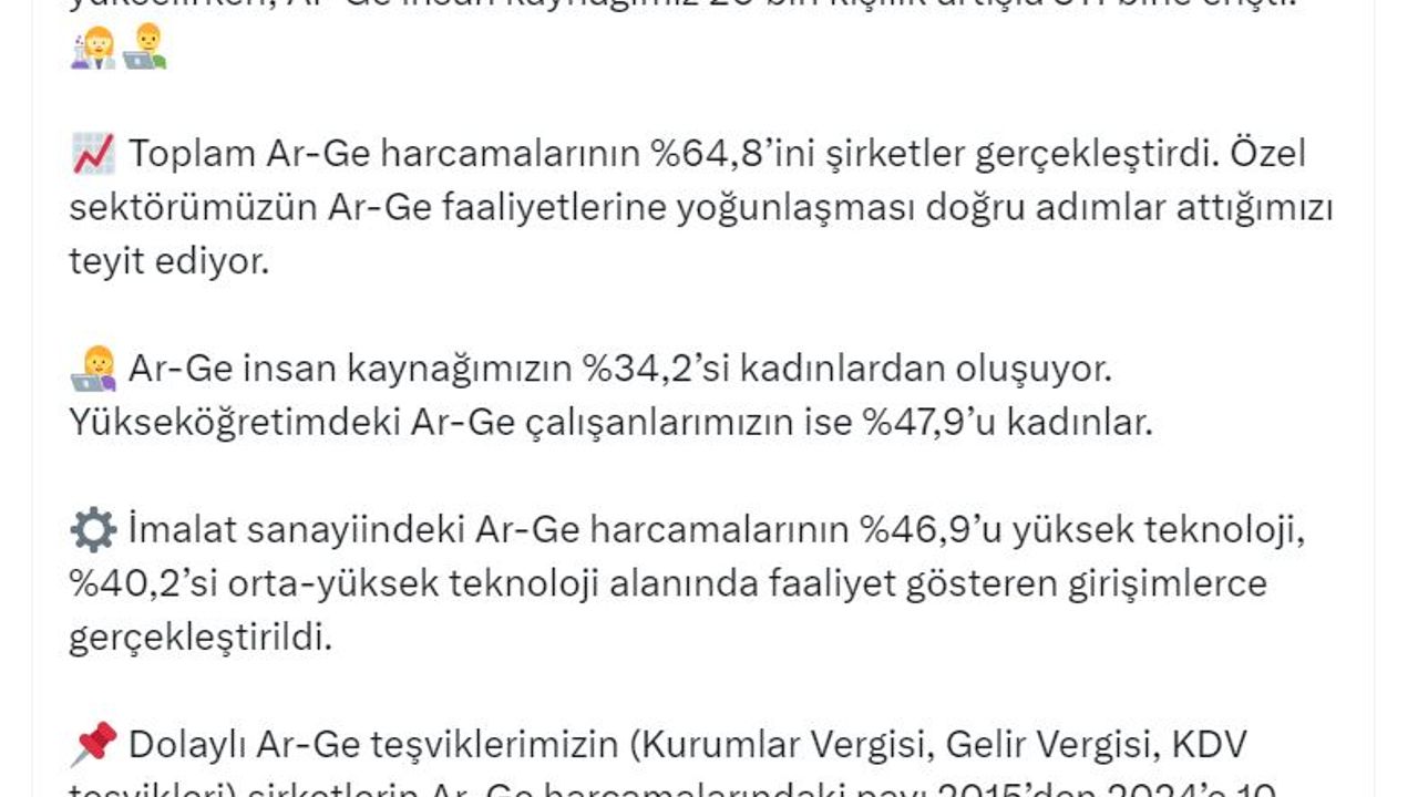 Bakan Kacır: Ar-Ge harcamaları 20 milyar dolara yükseldi