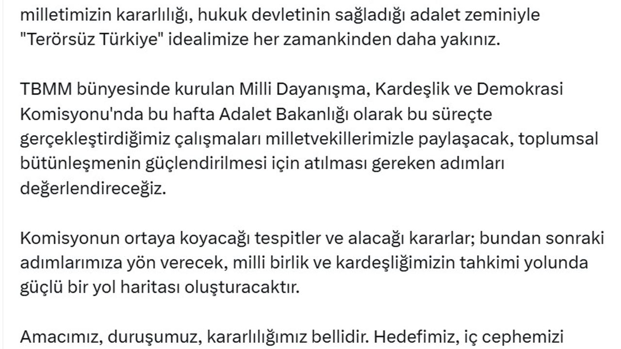 Bakan Tunç: Terörün olmadığı Türkiye, etkinliğini ve gücünü artıracaktır