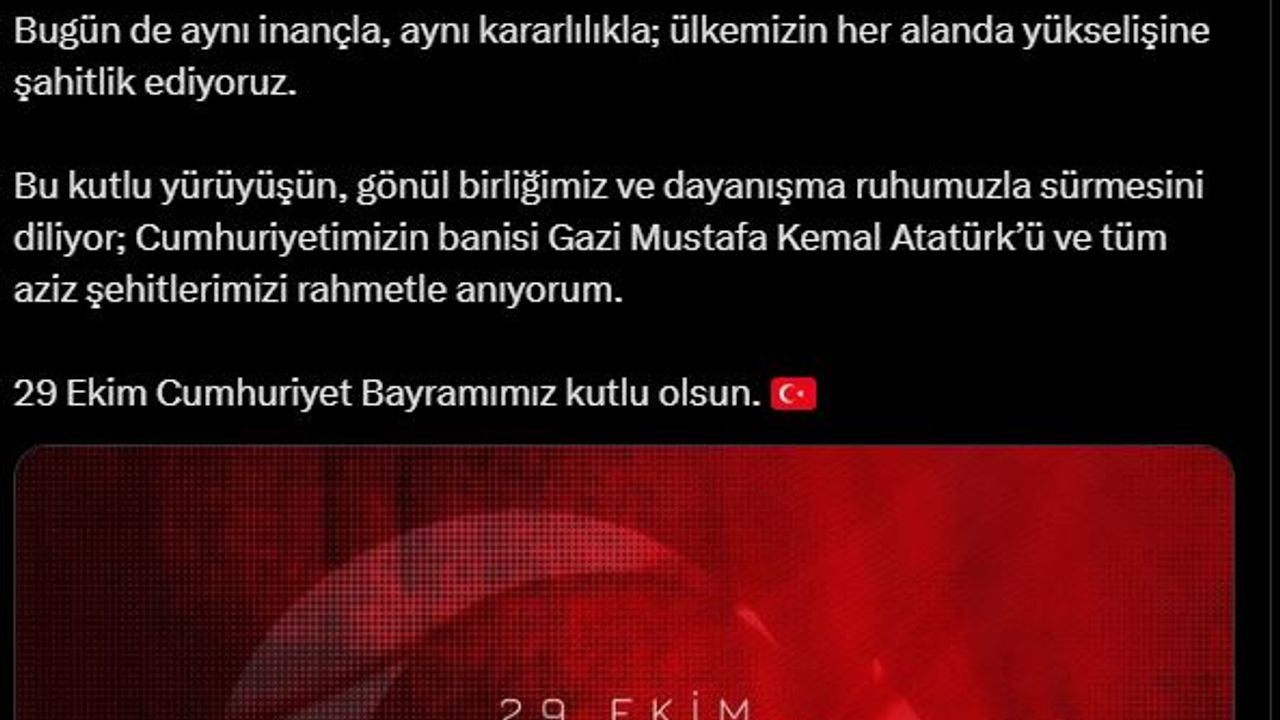 Emine Erdoğan: Cumhuriyet Bayramımız kutlu olsun