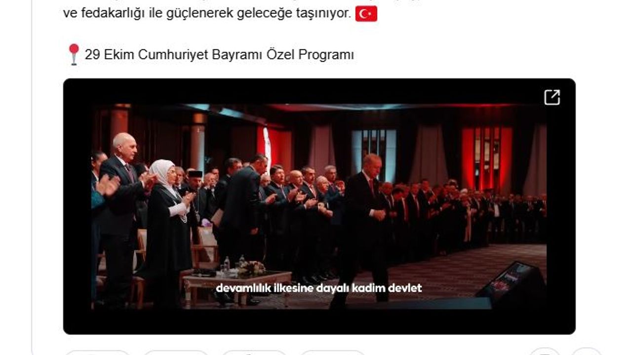 Emine Erdoğan'dan 29 Ekim Özel Programı'na ilişkin paylaşım