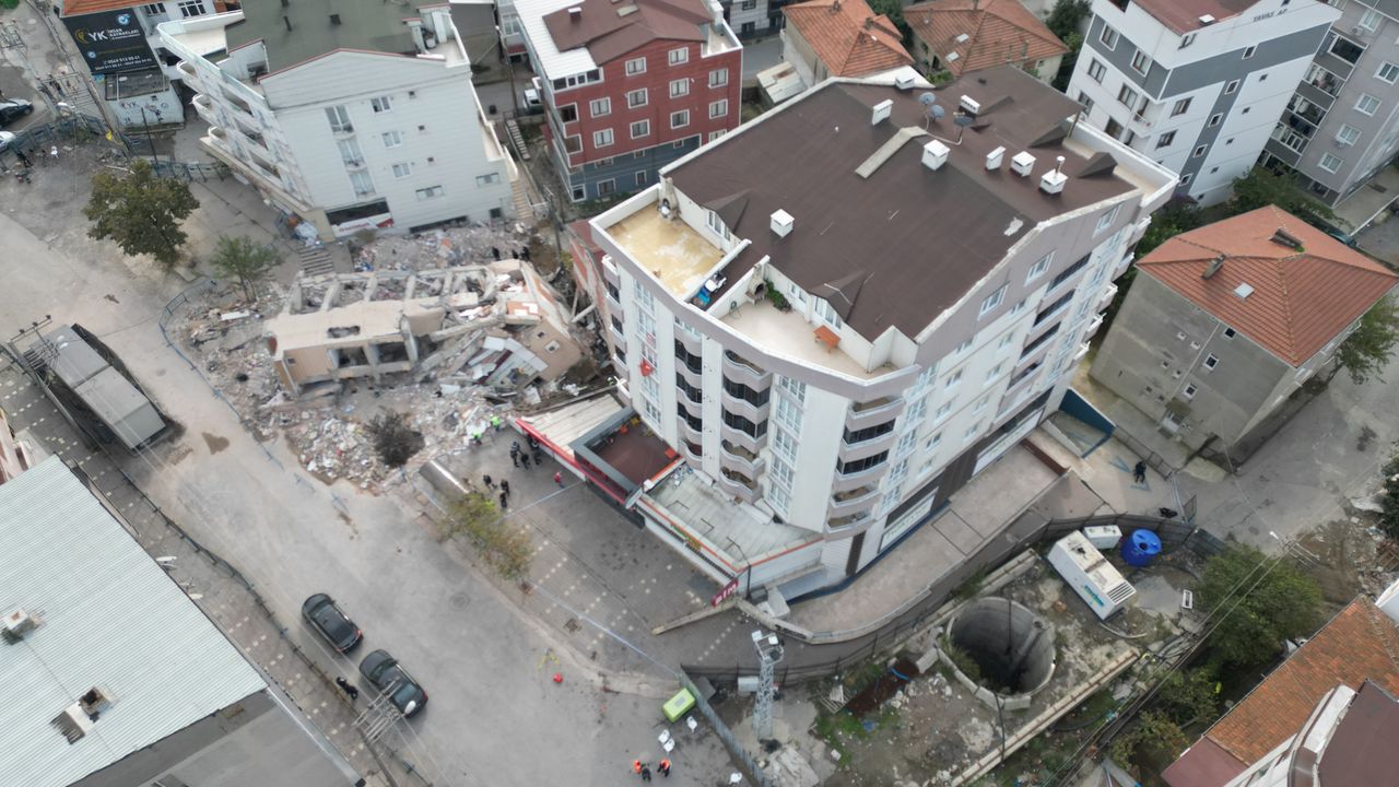 Gebze'de yıkılan binanın yakınındaki 12 bina mühürlendi; 45 aile tahliye edildi
