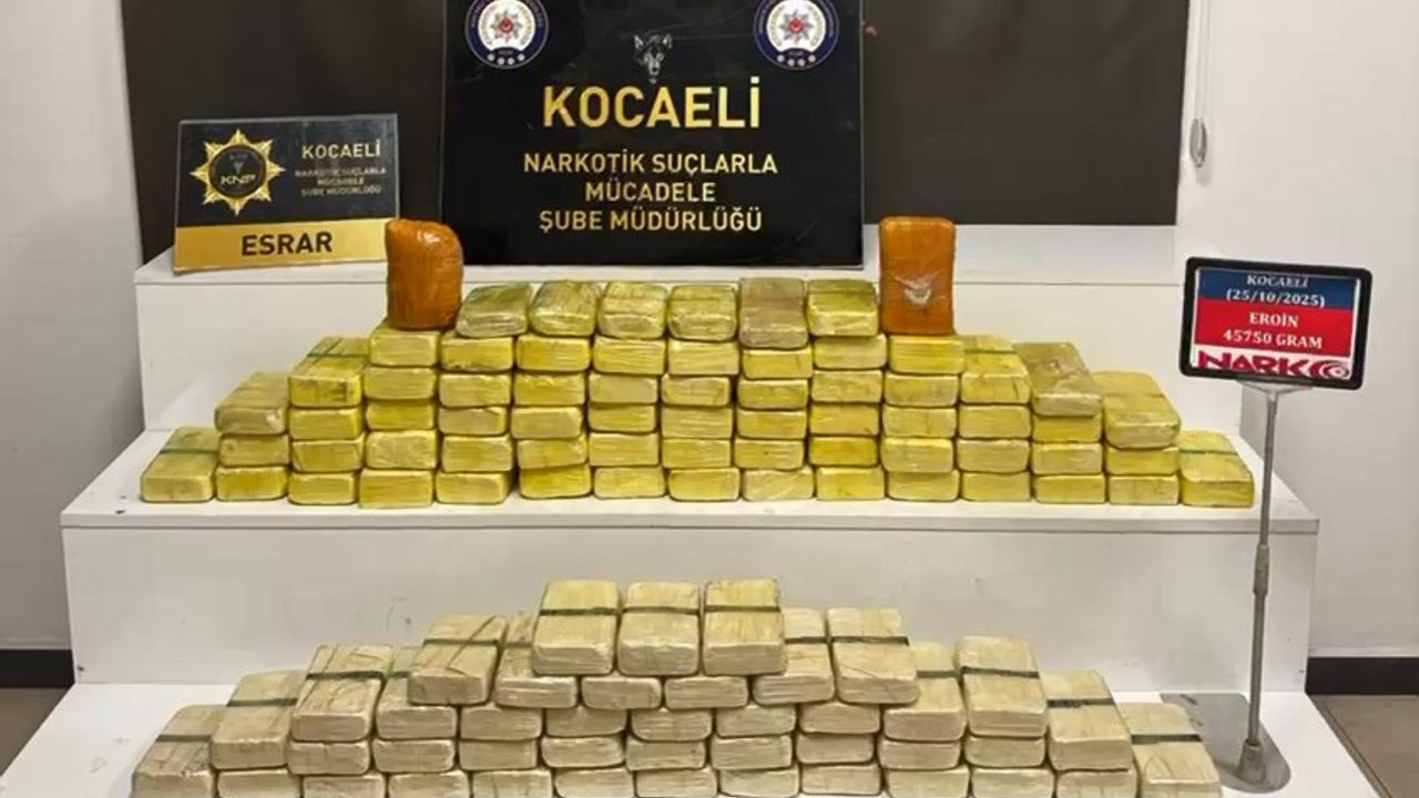 Kocaeli'de otomobile zulalanmış 45 kilo eroin ele geçirildi