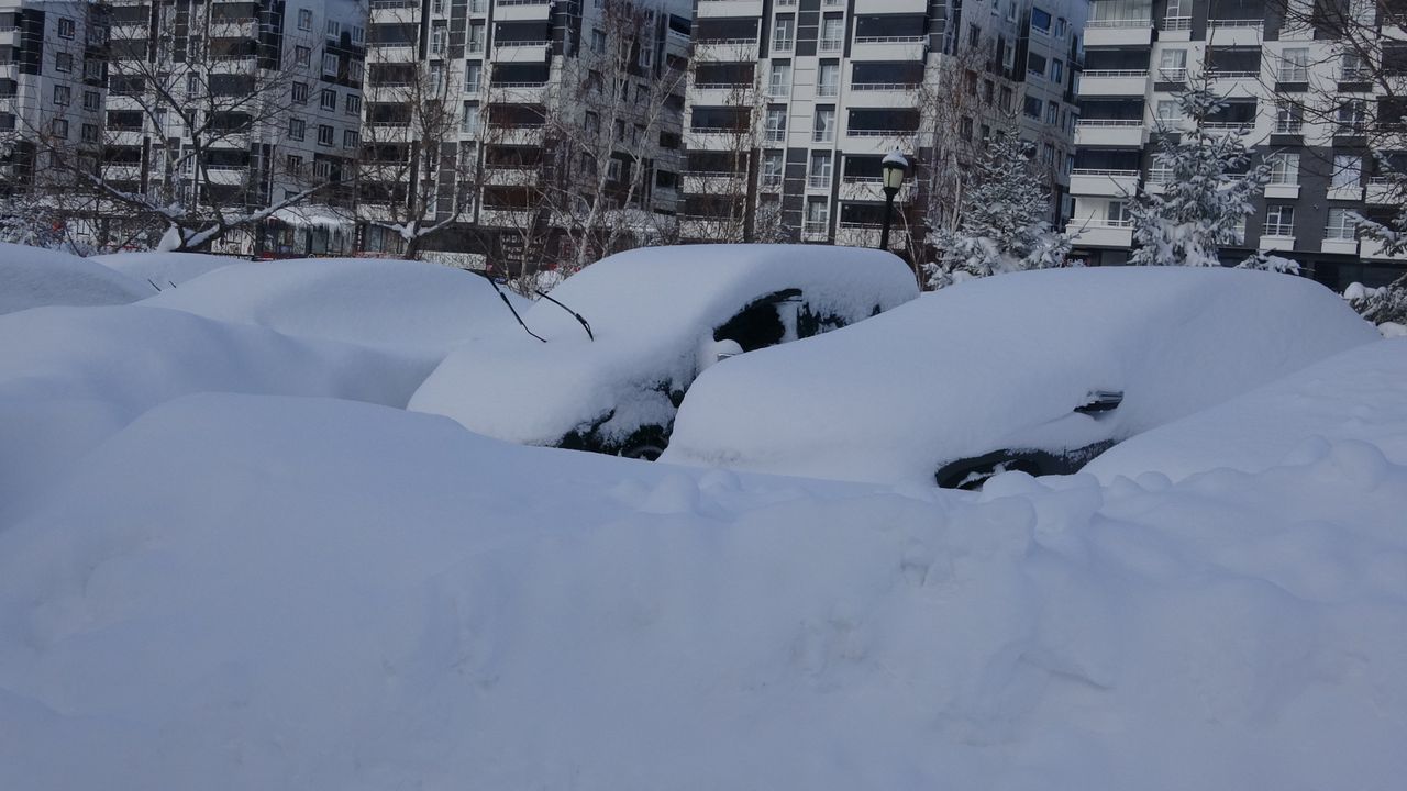 Bitlis'te 1,5 metreyi aşan karda araçlarını bulmakta zorlandılar