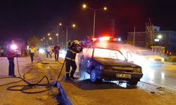 Alkollü sürücü otomobilini yaktı