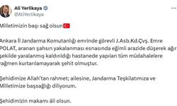 Ankara'da eğimli arazide düşen jandarma personeli şehit oldu