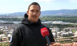 Ekstrem sporcusu Mertcan, arkadaşlarıyla oturduğu kafeteryadan evine paraşütle gitti
