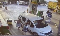Fethiye’de akaryakıt istasyonunda bir kadına şiddet kamerada