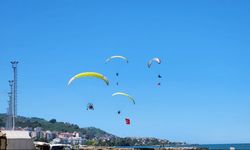 Giresun'da paramotorun denize düşme anı kamerada