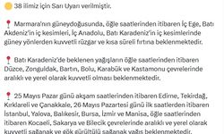 İçişleri Bakanlığı'ndan 38 kent için 'sarı' kodlu uyarı