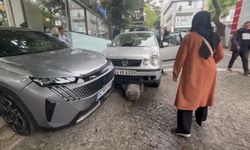 İstanbul - Üsküdar’da otomobil yayaya çarptı; kaza anı kamerada