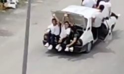 Otomobil bagajında ve kaputunda tehlikeli yolculuk kamerada
