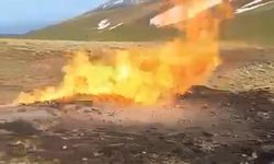 Sivas'ta yıldırım düşen doğal gaz hattında yangın
