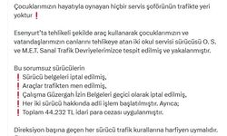Tehlikeli araç kullanan iki okul servisi şoförünün sürücü belgeleri iptal edildi