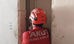Apartman boşluğunda mahsur kalan martı kurtarıldı