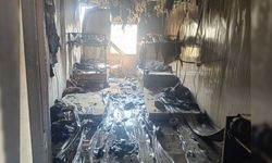 İşçilerin kaldığı 8 konteyner, yangında zarar gördü