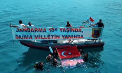 Jandarma, Saros'ta batık tanka dalış yaparak kuruluş yıl dönümünü kutladı
