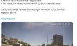 Sürücülerin fermuar yöntemiyle ambulansa yol verdiği anlar kamerada