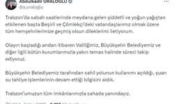 Trabzon'da sağanak; yollar göle döndü (3)