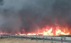 Devrilen TIR, alev alev yandı