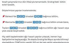 Bakan Kurum: Balıkesir'de 729 binadaki 1036 bağımsız bölüm ağır hasarlı veya yıkık
