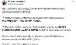 Bakan Yumaklı: Hatay ve Mersin'deki yangınlar kontrol altında