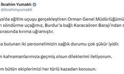 Burdur'da eğitim uçağı, yangın tatbikatı sırasında gölden su alırken kaza kırıma uğradı (3)