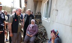Çanakkale'deki orman yangını ikinci gününde; yanan alanlar ve evler havadan görüntülendi (6)