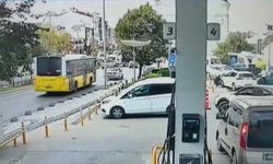 İstanbul - Arnavutköy’de İETT otobüsünden kopan parça istasyondakilerin üzerine savruldu