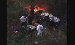 İstanbul - Maslak'ta kazada savrulan 2 araç ormana uçtu: 3 yaralı