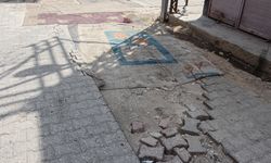 Mahalleli, onarılmayan yollara tozdan korunmak için halı serdi