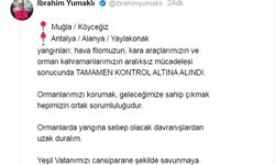 Bakan Yumaklı: Muğla ve Antalya'daki orman yangınları kontrol altına alındı