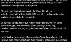 Cumhurbaşkanı Erdoğan'dan Sivas Kongresi mesajı