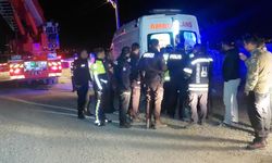 Hafif ticari araçla Karasu Nehri'ne düşen sürücü kurtarılmayı bekledi