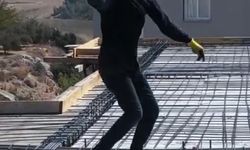 İnşaat işçisinden 10'uncu katta tehlikeli dans