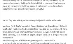 MHP Genel Başkanı Bahçeli, Ferdi Tayfur'un kabrini yaptırdı