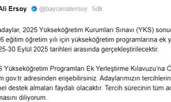ÖSYM Başkanı Ersoy: YKS ek yerleştirme işlemleri 25-30 Eylül'de yapılacak