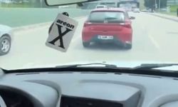 Trafikte makas atıp yarıştılar; o anlar kamerada
