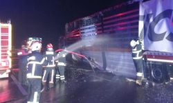 Yalova'da seyir halinde alev alan TIR küle döndü