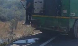 Yol kenarında, ağaçlık alanda çıkan yangın büyümeden söndürüldü