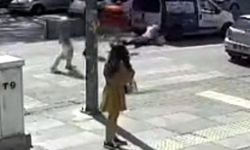 Yol verme kavgasında darbedilen kadın yaralandı; o anlar kamerada