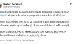 Bakan Yumaklı: Deprem bölgesindeki 28 baraj ve 38 göletimizde olumsuzluk tespit edilmedi