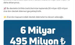 Bakanlıktan üreticilere 20 milyar 423 milyon lira zirai don desteği