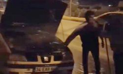 Gaziantep'te seyir halindeyken alev alan otomobil yandı