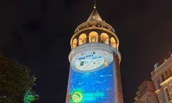 İstanbul- Galata Kulesi, Sıfır Atık Forumu kapsamında çevre temalı görsellerle aydınlatıldı