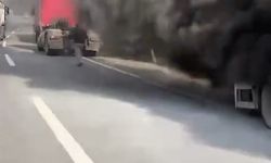 İstanbul - Şile Yolunda hafriyat kamyonunun dorsesinde çıkan yangın söndürüldü