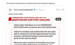 Şeker pancarı alım fiyatı 3 bin 100 TL olarak güncellendi