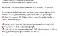 Bakan Yerlikaya: 8 Aralık'tan bugüne, geri dönüş yapan Suriyeli sayısı 550 bin (2)